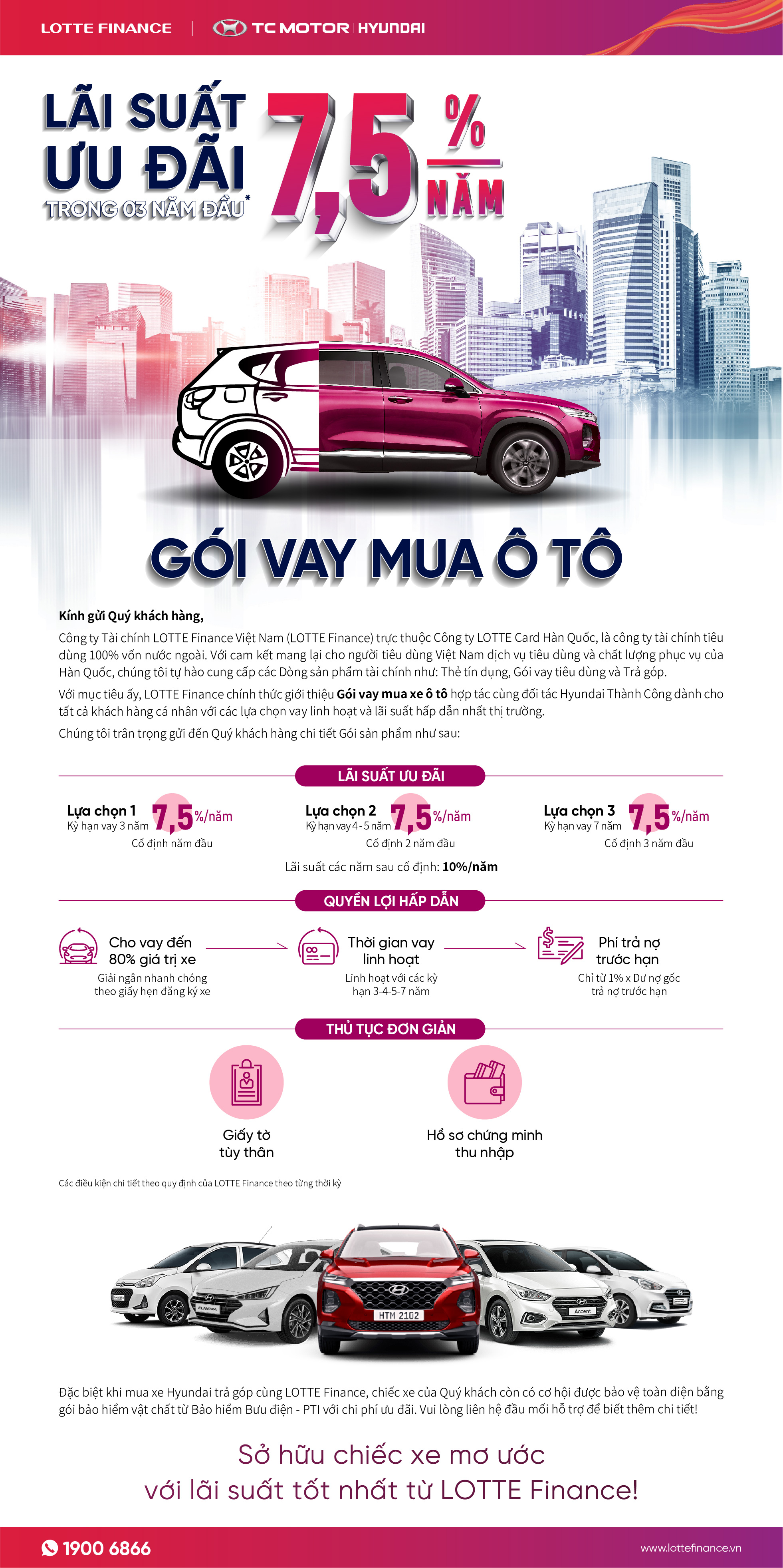 LOTTE Finance ra mắt Gói vay mua ô tô, lãi suất ưu đãi 7.5% năm